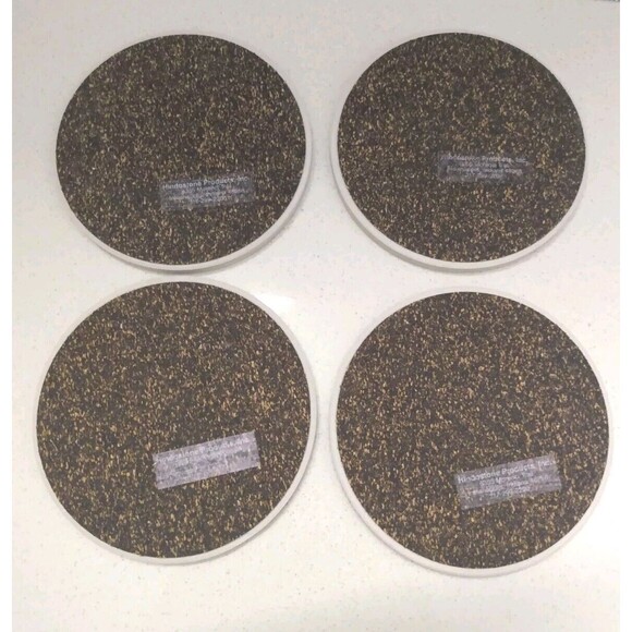Coaster Stone Southwestern Style Aztec Design Cork Rubber Backing Set of 4 - Picture 6 of 13
